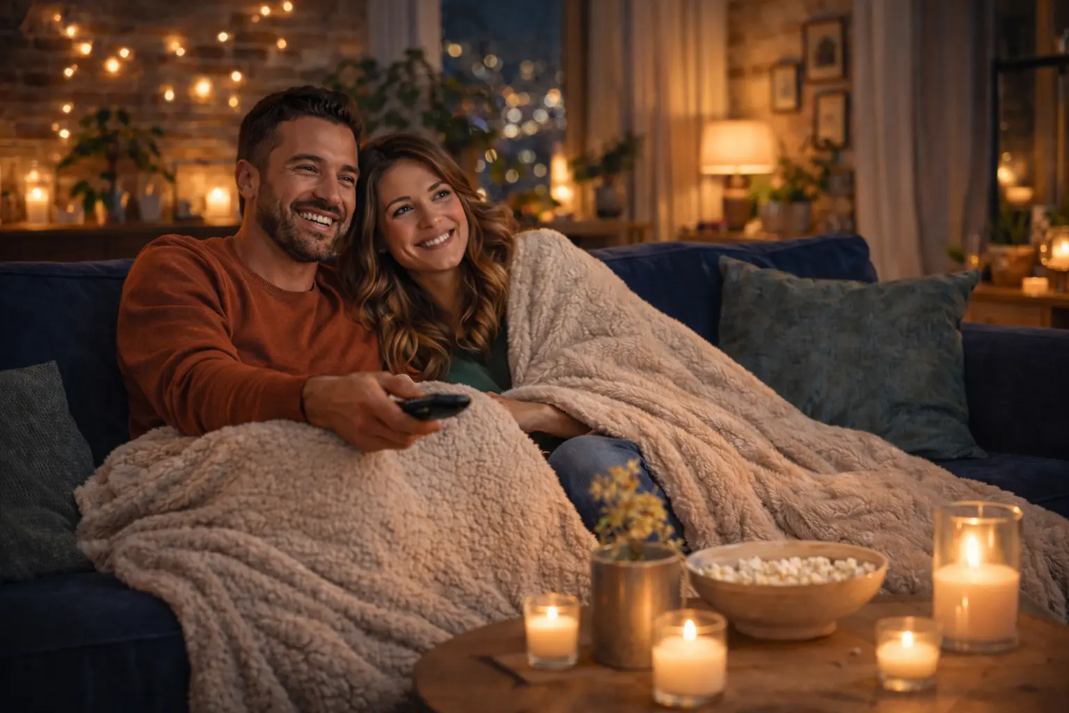 couple watching iptv from vision4k